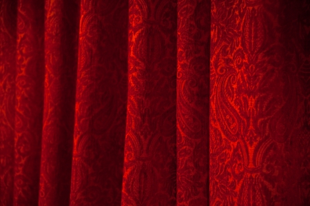 red theater curtain with soft lightingの写真素材