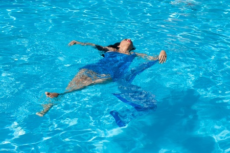 young, beautiful, woman, swimming, underwater, shootの写真素材