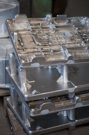Foundry, sand molded casting, molding flasksの写真素材