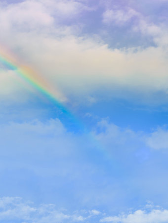 Rainbow over the cloud image taken after the rainの写真素材