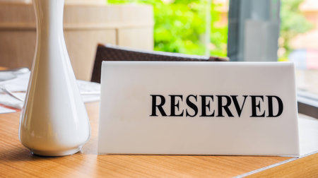 Reserved table at a restuarantの写真素材
