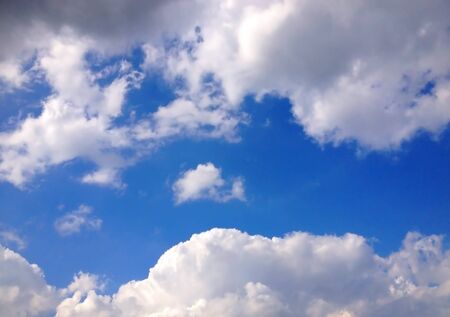 White clouds on a summer dayの写真素材