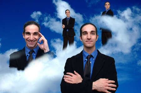 businessman portrait in the sky