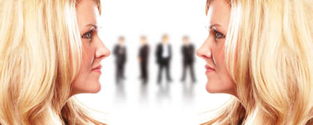 business symmetry depicting business vision and business team