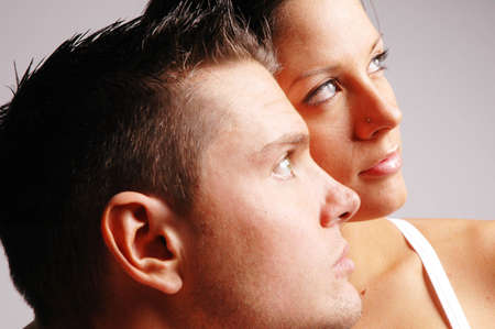 a happy couple are deeply in loveの写真素材