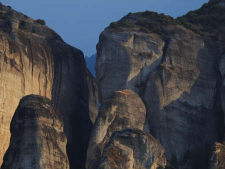 overlooking the rocks of Meteora looking south from the Monastery of Barlaamの写真素材