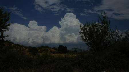 storm clouds make their appearance in the Thessalian plate Greece in July 
July  19th 2021 Greeceの写真素材