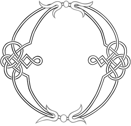 A Celtic Knot-work Capital Letter O Stylized Outlineのイラスト素材