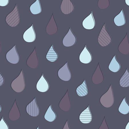 Seamless background tile with retro cartoon raindrops pattern in purple.This file is Vector EPS10 and uses a clipping mask.のイラスト素材
