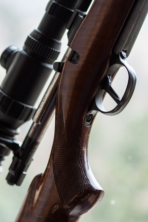hunting rifles with optical sightsの写真素材