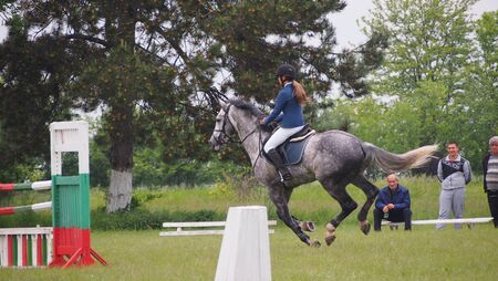 Horse jumping competitionのeditorial素材