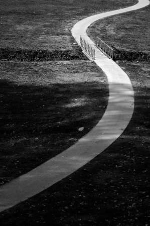 A path meandering across a bridgeの写真素材