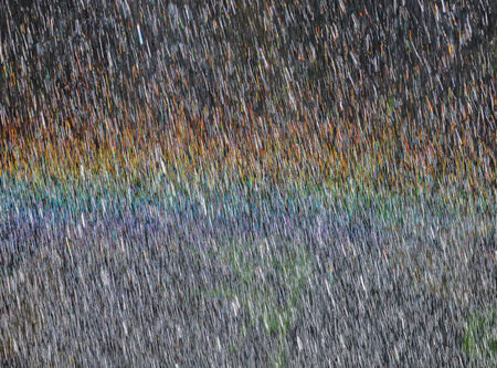 Close up rainbow in waterfall