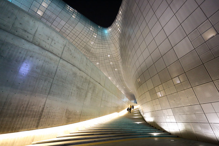 Seoul,  South Korea. - October 30, 2014 :The Dongdaemun Design Plaza (DDP)  is a major urban development landmark in Seoul, designed by Zaha Hadid. on October 30, 2014 in Seoul, South Korea.のeditorial素材