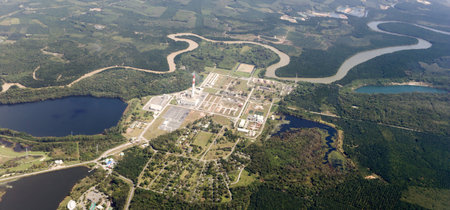 Aerial view of petrol industrial near Krabi in Thailand