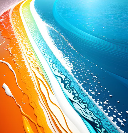 A mesmerizing abstract splash watercolor painting capturing the dynamic and ethereal essence of water in vibrant hues. Celebrate the fluidity of life with this captivating artwork.の素材