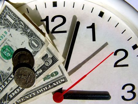 Dollars on a clock