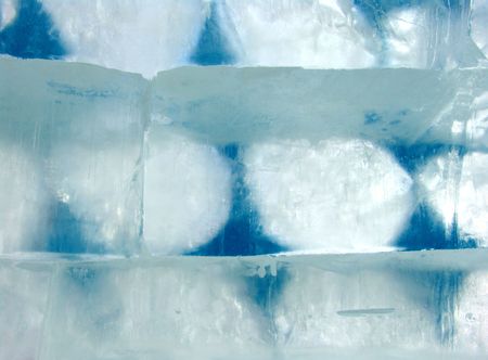 Ice blocks of an ice wallの写真素材
