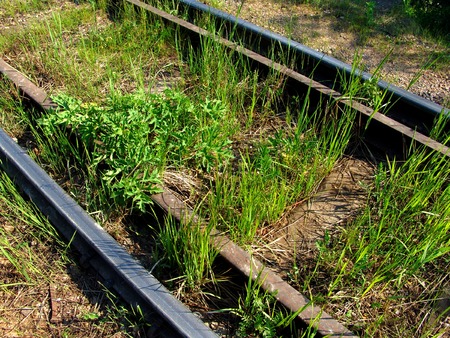 An old forgotten railroadの写真素材