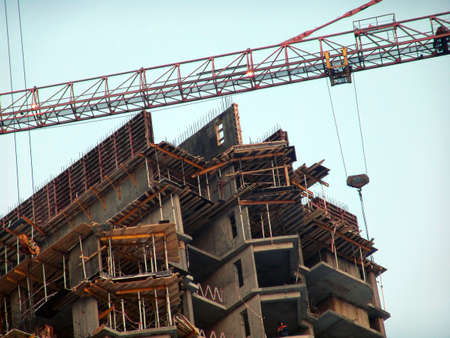 A high building under construction half built