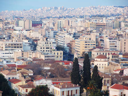 A high view of the Athens city in Greece