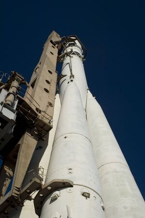 A russian spaceship launching rocket of the soviet eraの写真素材