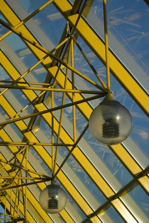 An interior view of a bridge with decorationsの写真素材