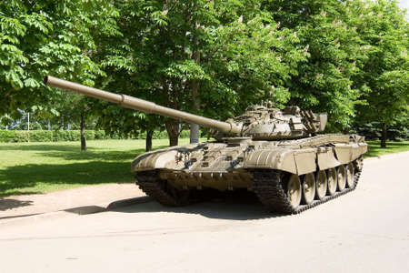 A view of a modern armor parked in a parkの写真素材