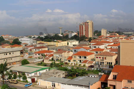 Tiled roofs in the city of Pointe-Noire, Congo Republic, february 2015のeditorial素材