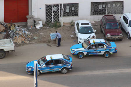 Street scene of life in Pointe-Noire, Congo Republic, february 2015のeditorial素材