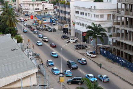 View of everyday life on streets of Pointe-Noire, Congo Republic, february 2015のeditorial素材