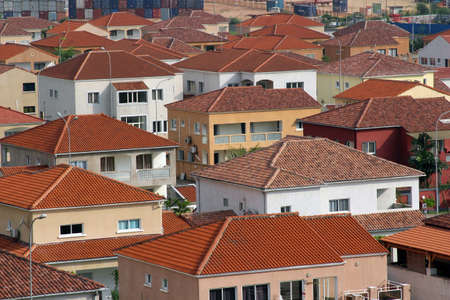 Top view of a district of villas in Pointe-Noire, Congo Republic, february 2015のeditorial素材