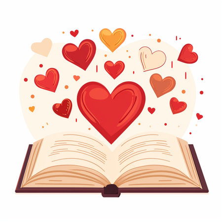 Valentines Day poetry bookのイラスト素材