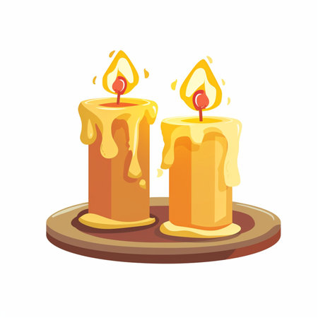 2 burning candles 4のイラスト素材
