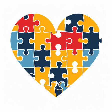 Heart shpaed puzzleのイラスト素材