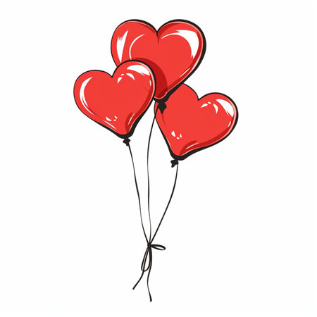 Heart shaped balloonsのイラスト素材