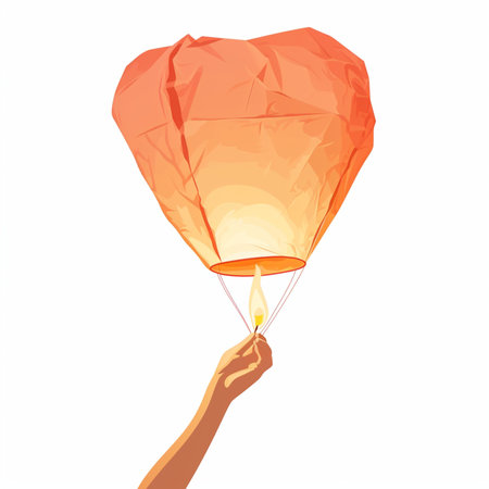 Heart shaped lanternのイラスト素材