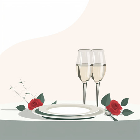 Romantic dinnerのイラスト素材