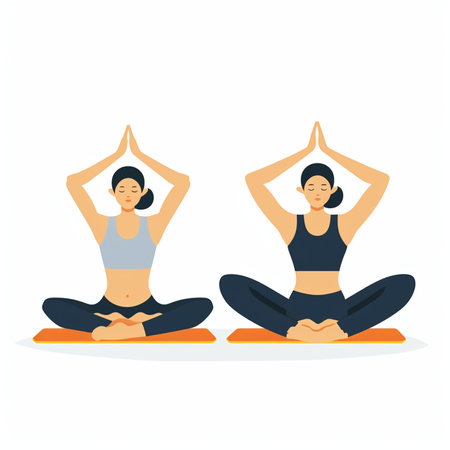 couple yogaのイラスト素材