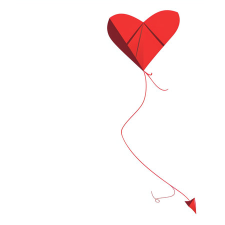 Heart shaped kite flying 3のイラスト素材