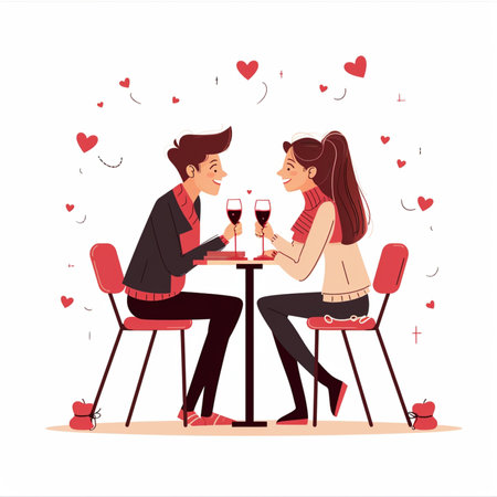 Valentines Day date nightのイラスト素材