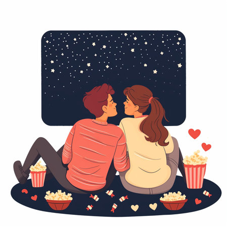 Romantic movie nights 2のイラスト素材