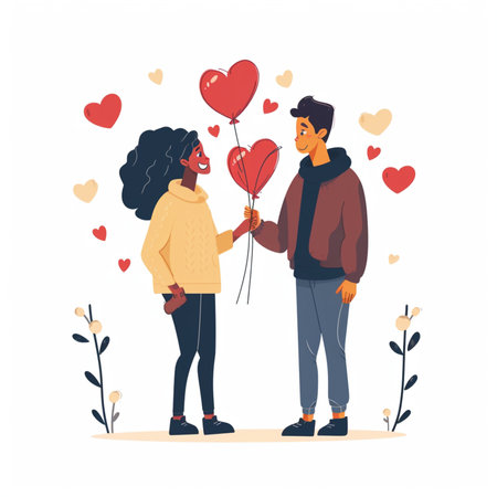 Couples Valentines day Theme 3のイラスト素材