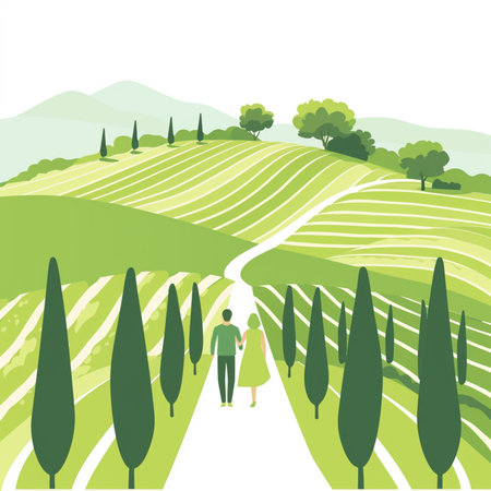 Romantic vineyard 13のイラスト素材