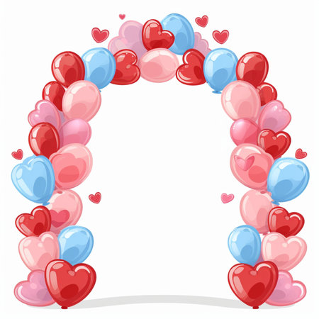Valentines Day themed balloon arch 3のイラスト素材