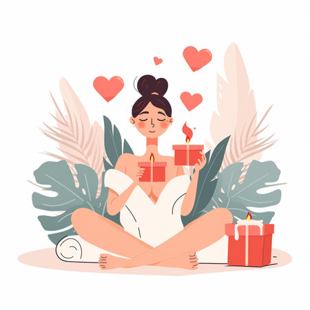 Valentines Day spa dayのイラスト素材