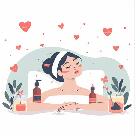 Valentine's Day spa dayのイラスト素材