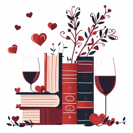 Valentines Day themed book club 3のイラスト素材