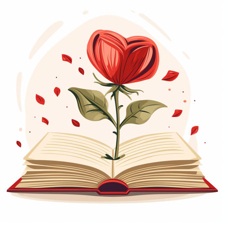 Valentines Day poetry book 3のイラスト素材