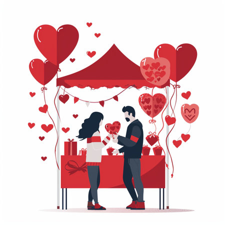 Valentine's Day street fair 2のイラスト素材